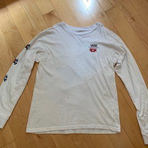 Vans womens white long sleeve top